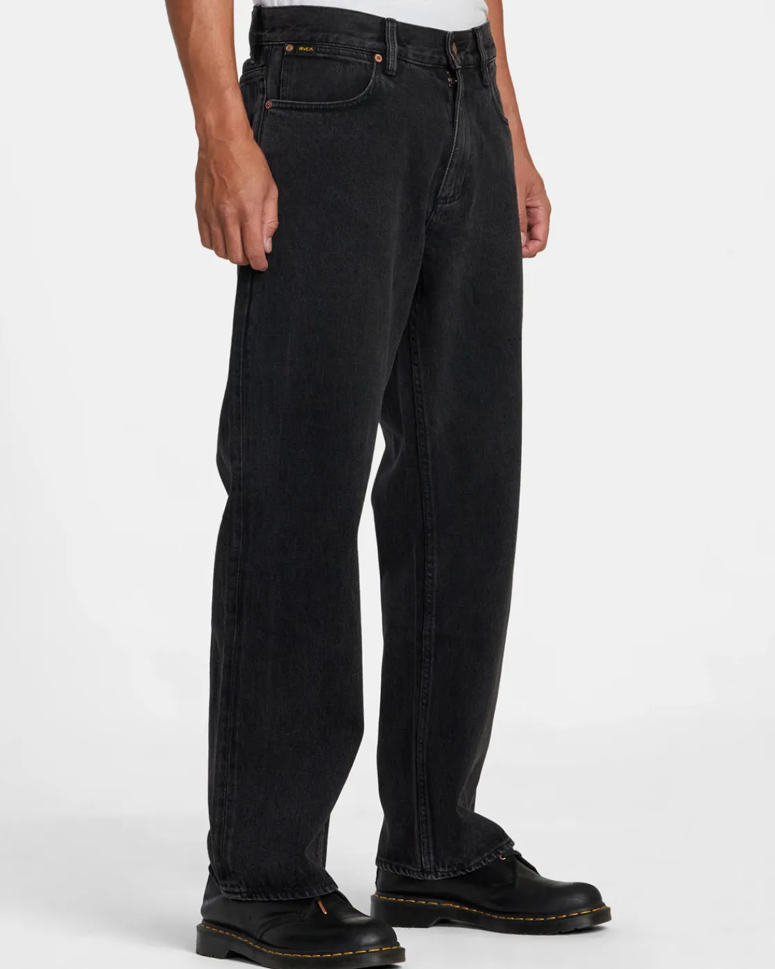 RVCA AMERICANA DAYSHIFT RELAXED FIT JEANS Black Rinse Discount