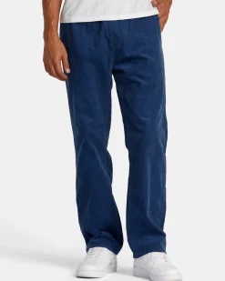 RVCA AMERICANA ELASTIC WAIST CORD PANTS Dark Denim Hot