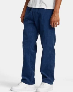 RVCA AMERICANA ELASTIC WAIST CORD PANTS Dark Denim Hot