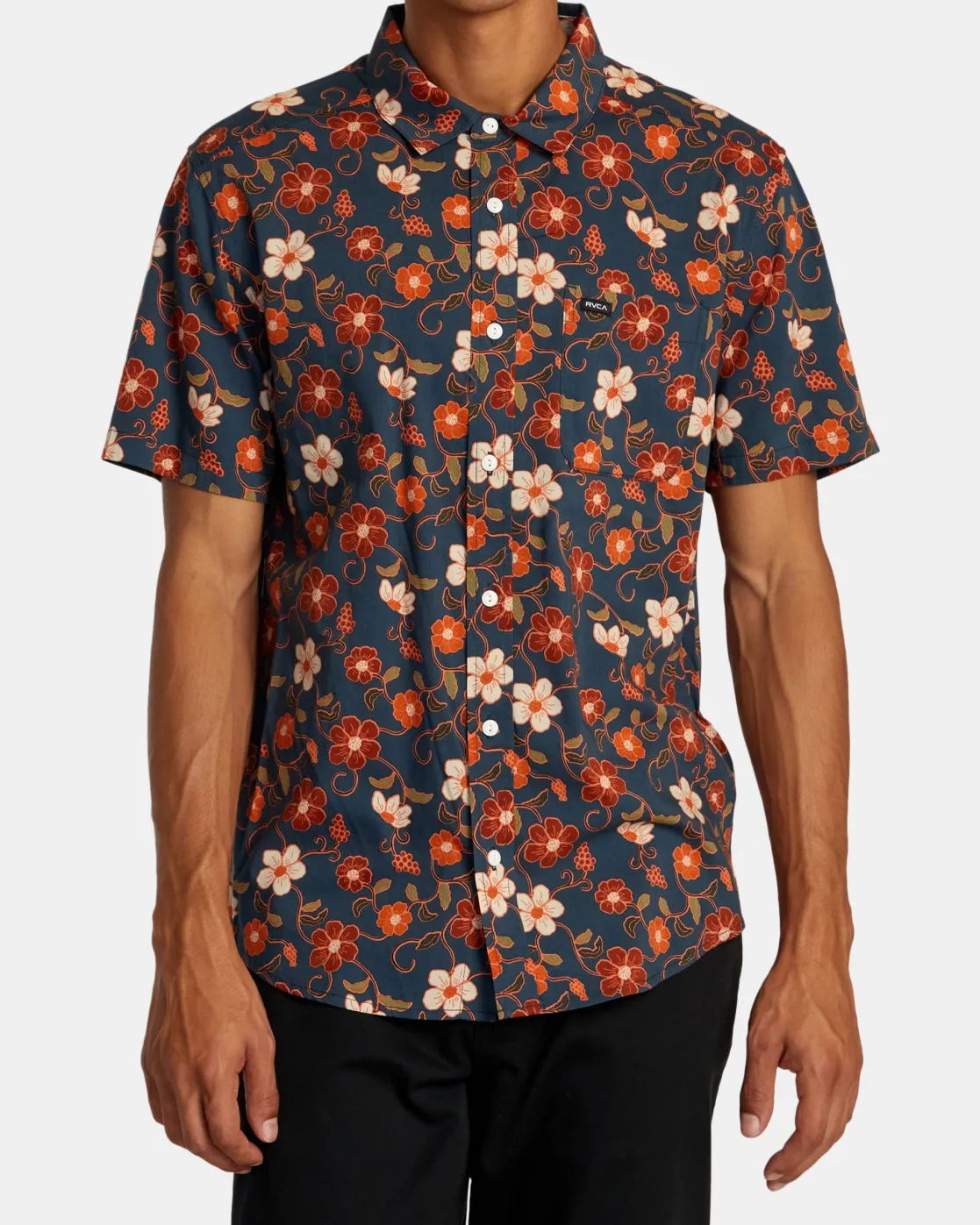 RVCA ANYTIME SHORT SLEEVE SHIRT Duck Blue Best