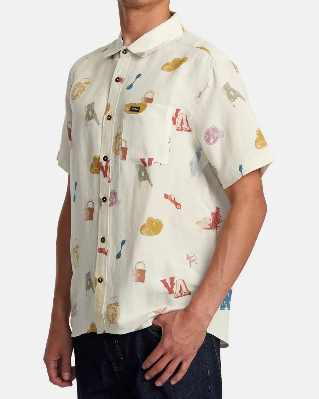 RVCA ARTIFACTS SHORT SLEEVE SHIRT Natural