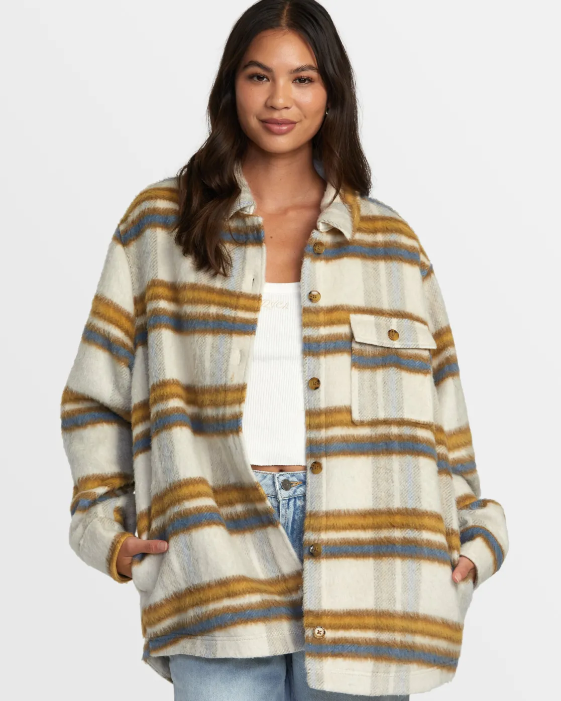 RVCA BIRDIE SHACKET Latte