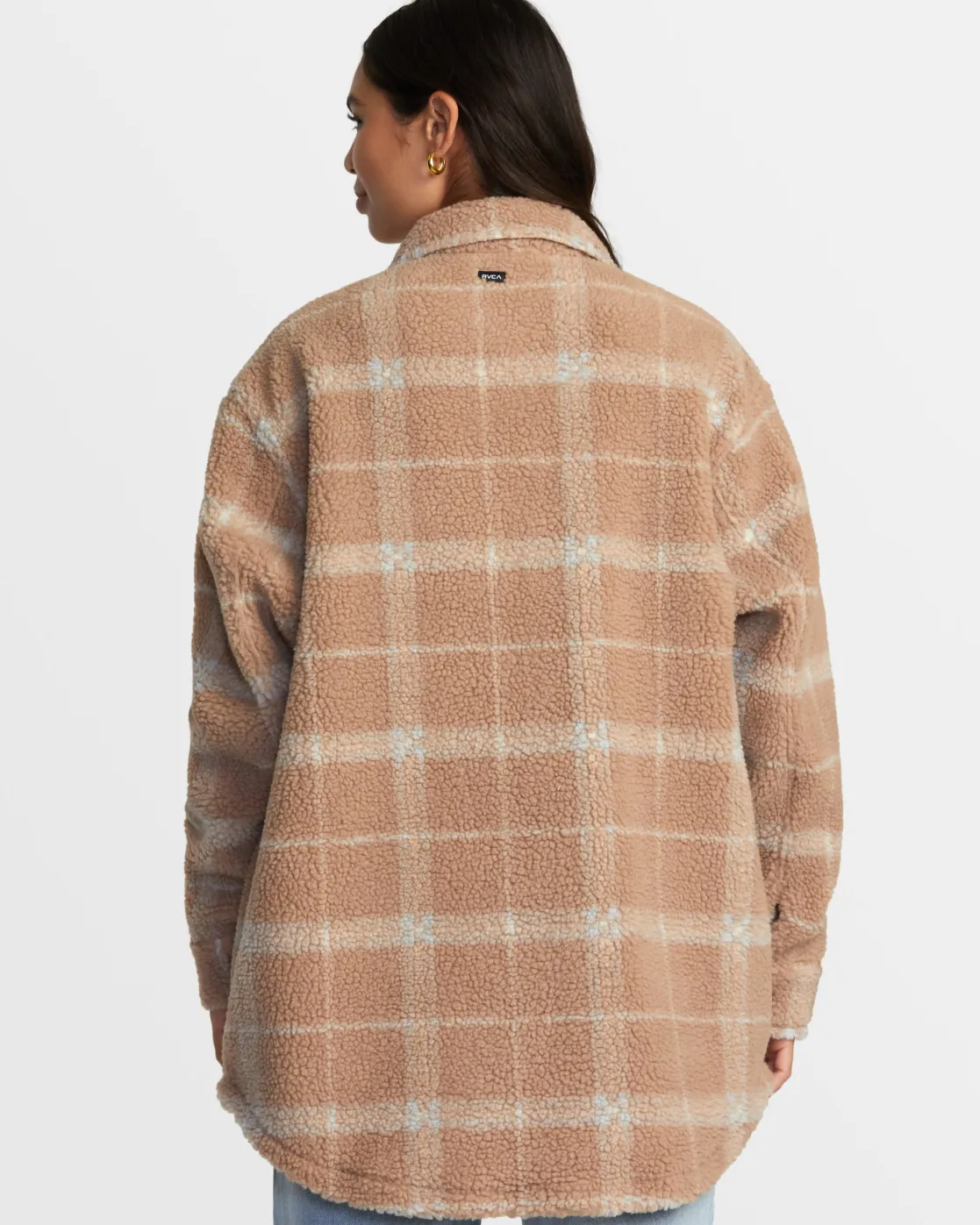 RVCA BIRDIE SHACKET FLANNEL JACKET Warm Taupe Sale
