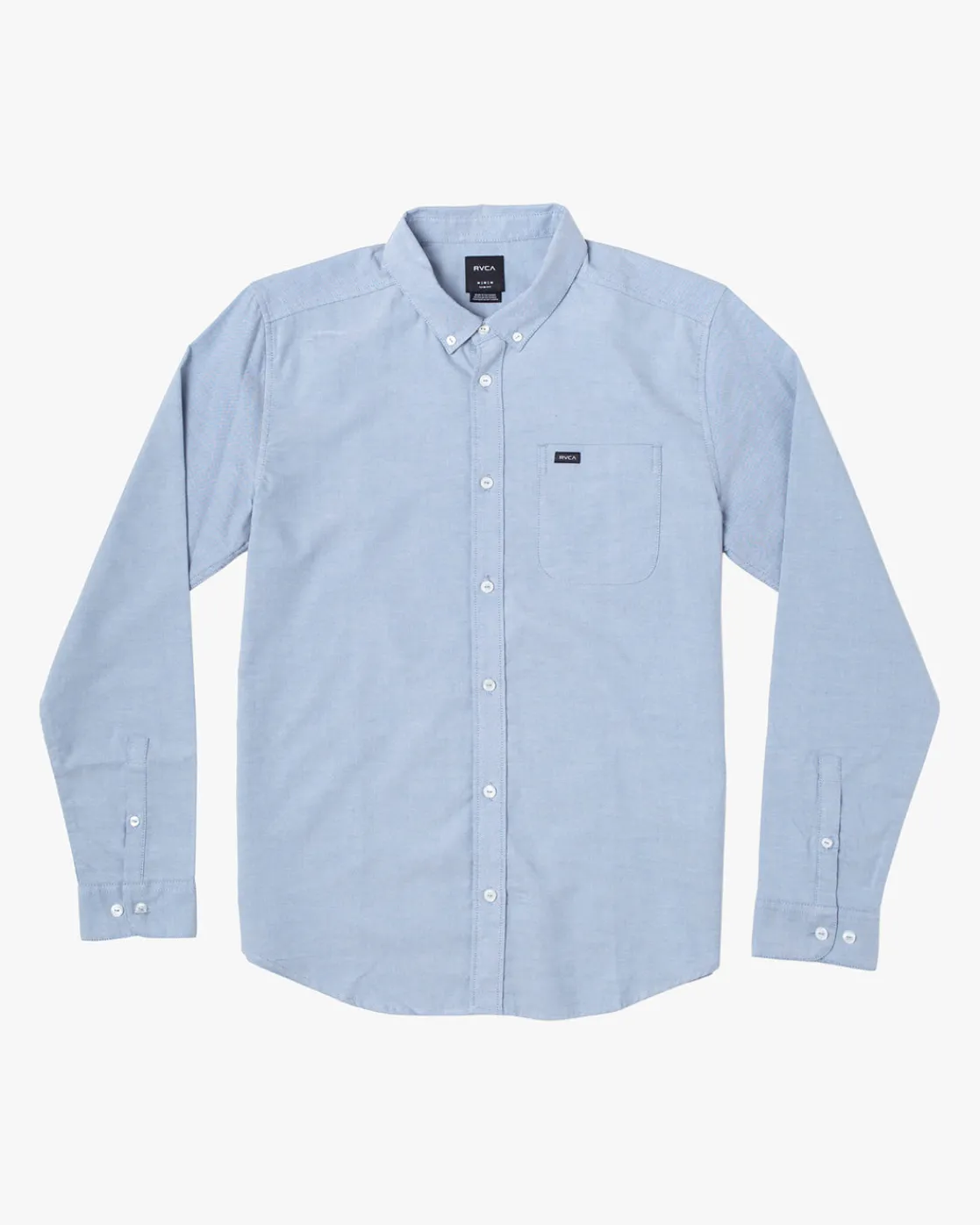 RVCA BOYS THATLL DO STRETCH LONG SLEEVE SHIRT Oxford Blue New