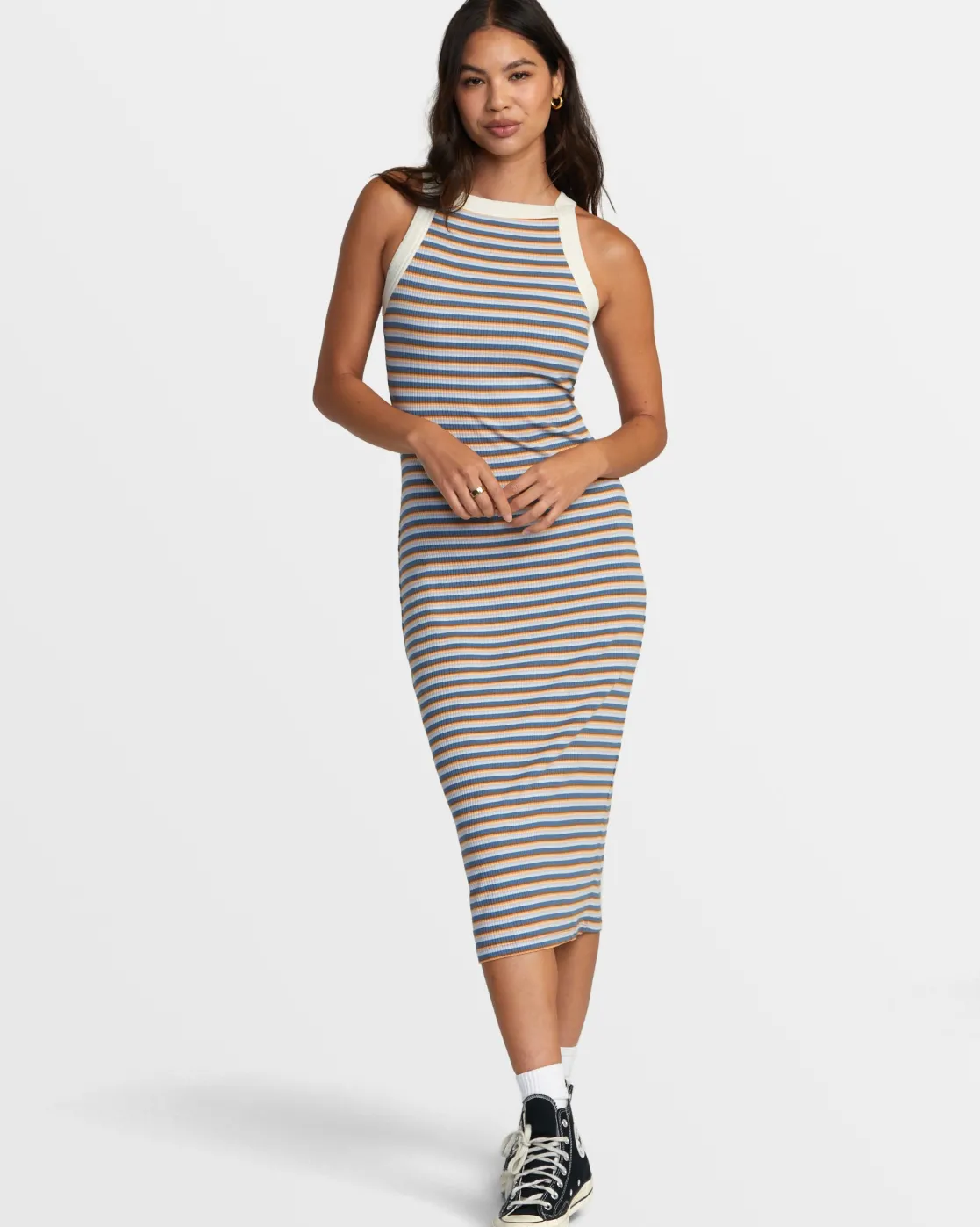 RVCA CARELESS MIDI DRESS Multi Sale