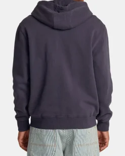 RVCA CHAINMAIL ZIP-UP HOODED SWEATSHIRT Ink Best