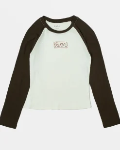 RVCA CLASSIC LONG SLEEVE TEE Chocolate Torte Discount