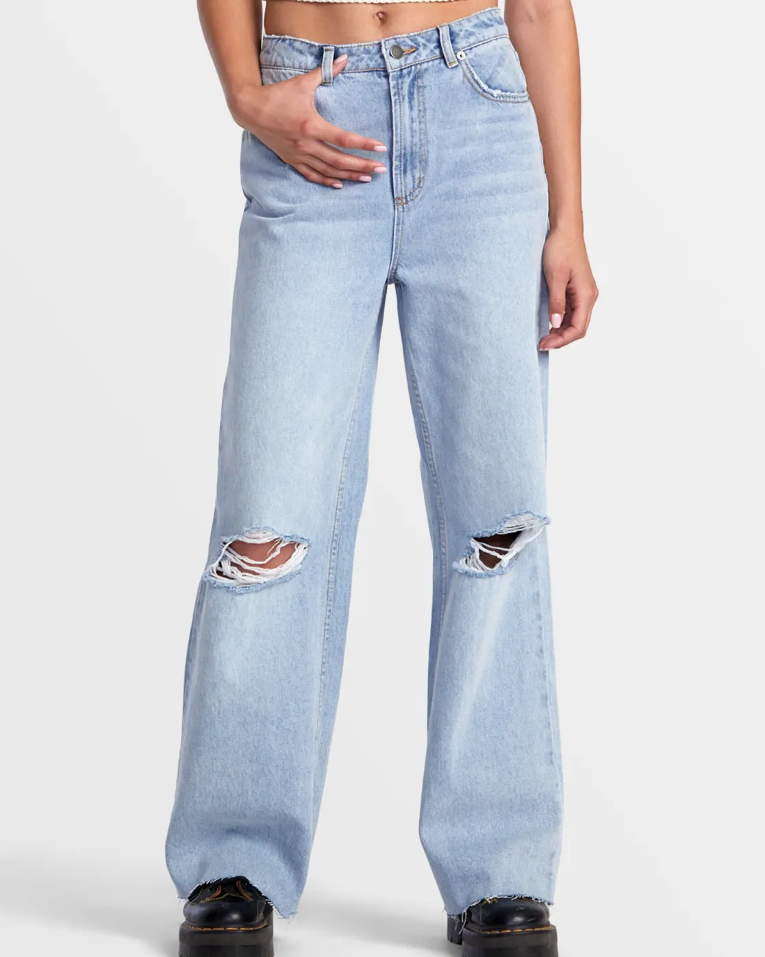RVCA COCO DENIM JEANS Bleached Indigo