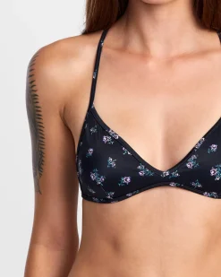 RVCA CONTEMPO CROSSBACK TRIANGLE BIKINI TOP Black Clearance