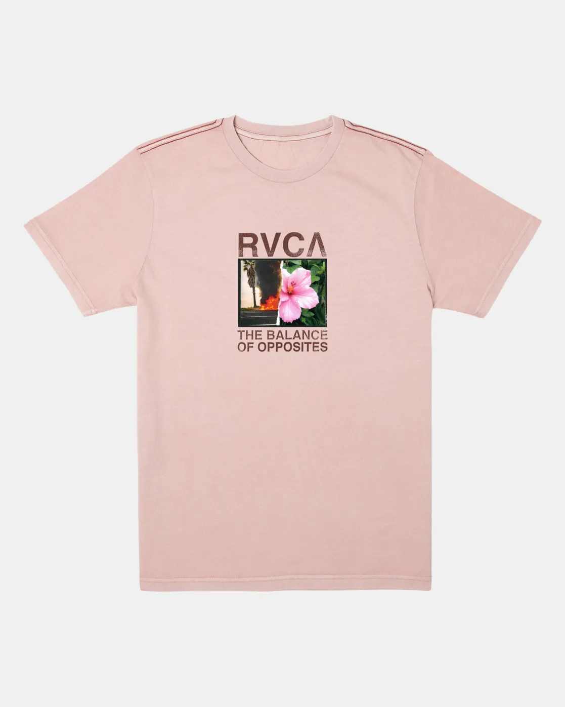 RVCA CONTROL BURN TEE Pale Mauve New