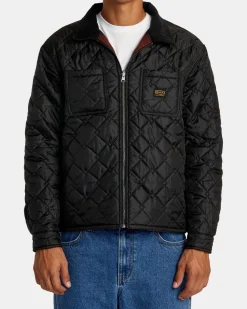 RVCA DAYSHIFT REVERSIBLE JACKET Red/Black New