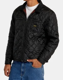RVCA DAYSHIFT REVERSIBLE JACKET Red/Black New