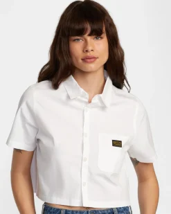 RVCA DAYSHIFT SHORT SLEEVE SHIRT Whisper White New
