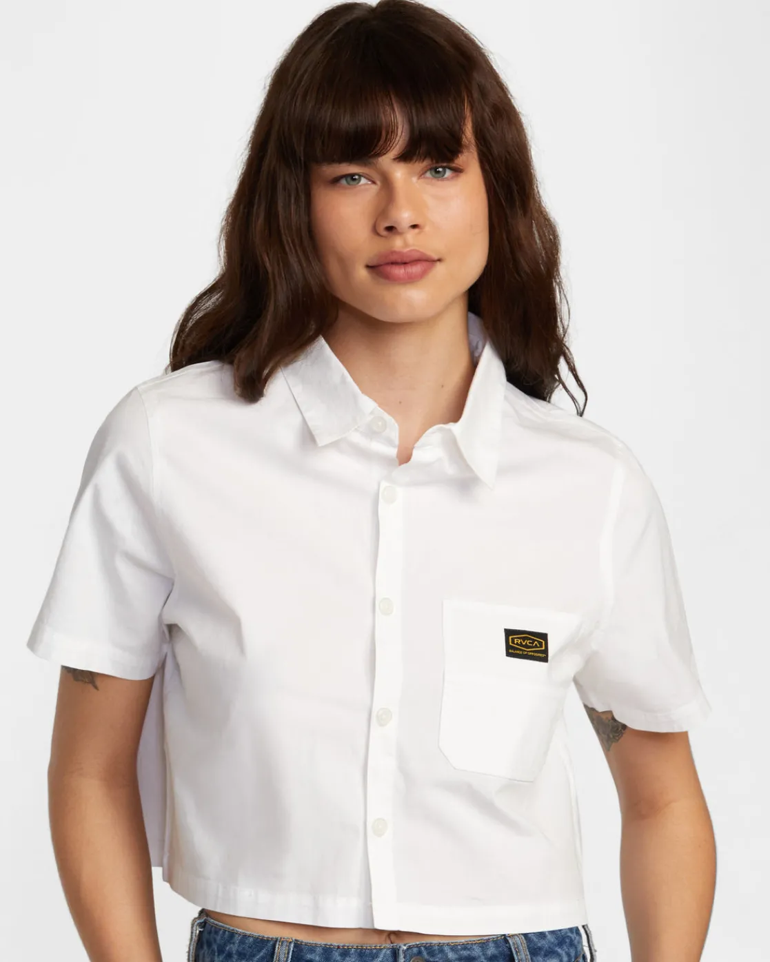 RVCA DAYSHIFT SHORT SLEEVE SHIRT Whisper White New
