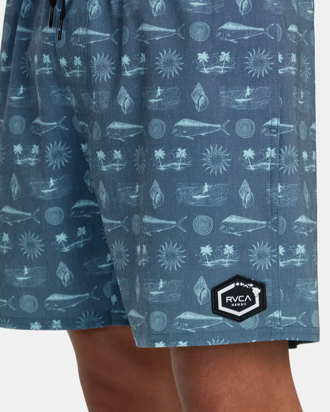RVCA DORADO ELASTIC WAIST BOARDSHORTS 17'' Duck Blue Hot