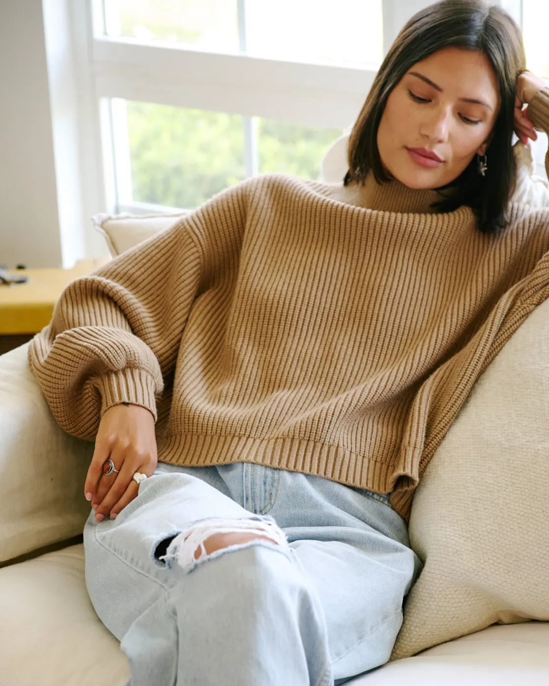 RVCA DREAM CYCLE TURTLENECK SWEATER Ermine Hot