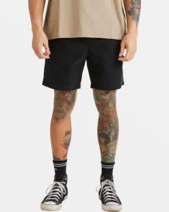 RVCA ESCAPE 17" ELASTIC WAIST SHORTS Black Discount