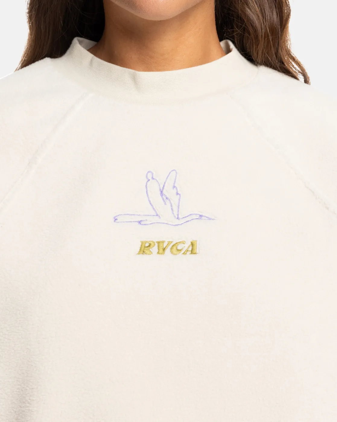 RVCA GABRIELLE MONCEAUX CREWNECK SWEATSHIRT Ecru Sale
