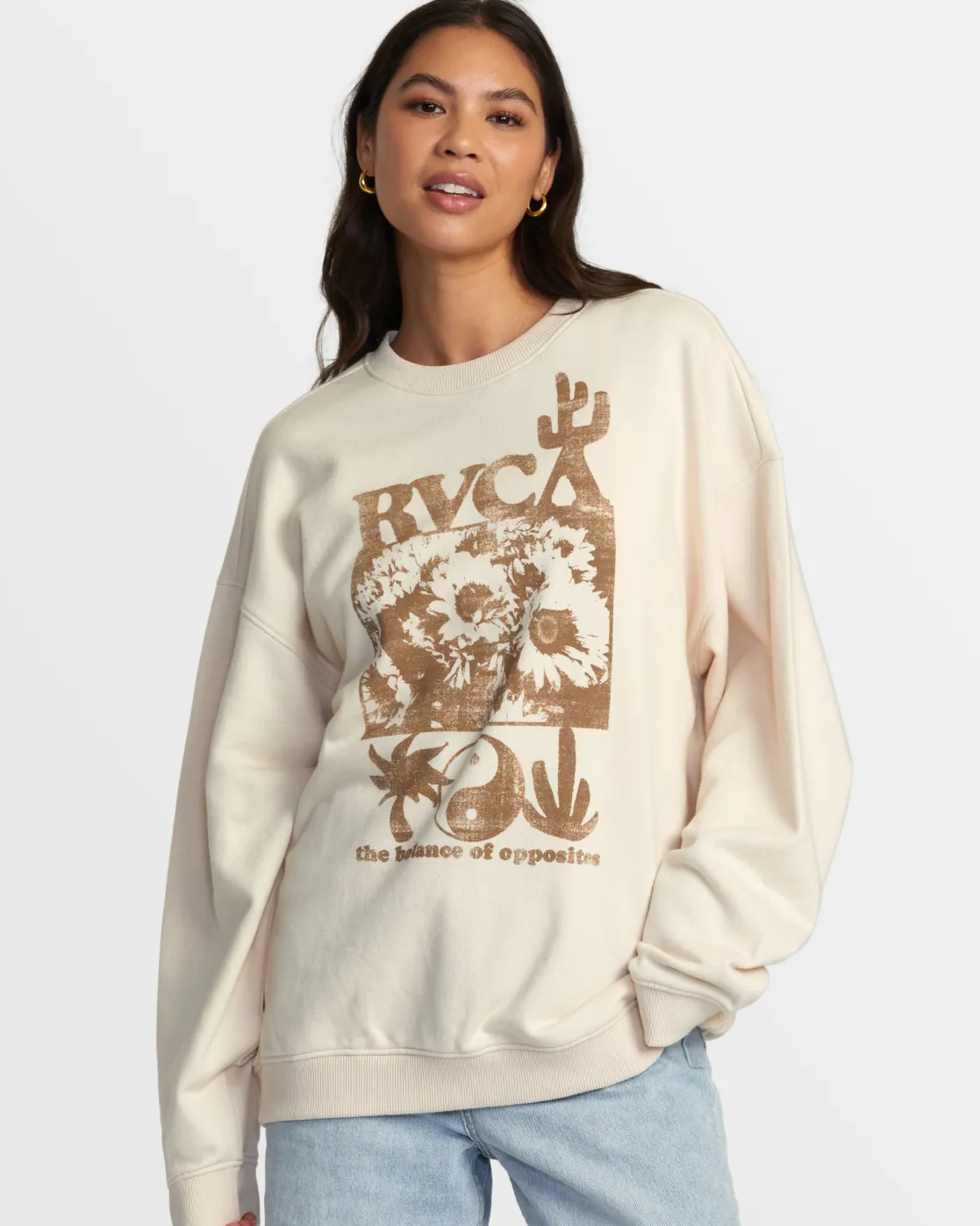 RVCA HAMILTON CREWNECK SWEATSHIRT Latte