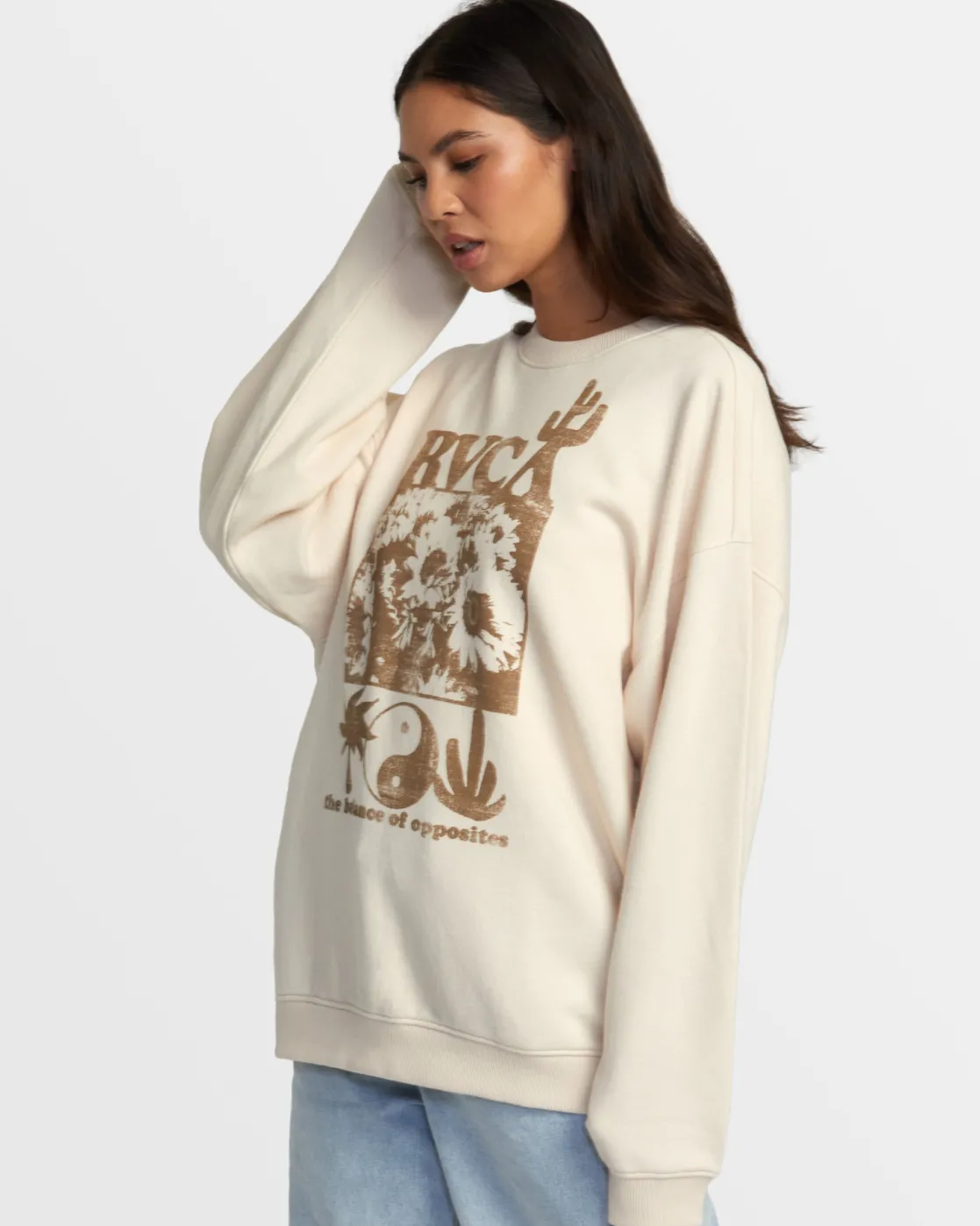 RVCA HAMILTON CREWNECK SWEATSHIRT Latte
