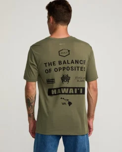 RVCA HAWAII ALL BRAND SPORT TECH TEE Olive New