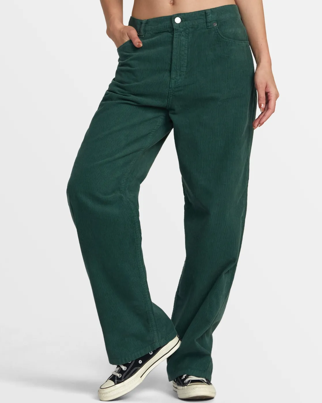 RVCA HERITAGE CORDUROY WIDE LEG PANTS Pineneedle New