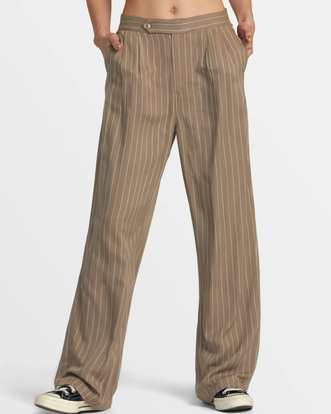 RVCA HUDSON WIDE LEG PANTS Dark Khaki Best