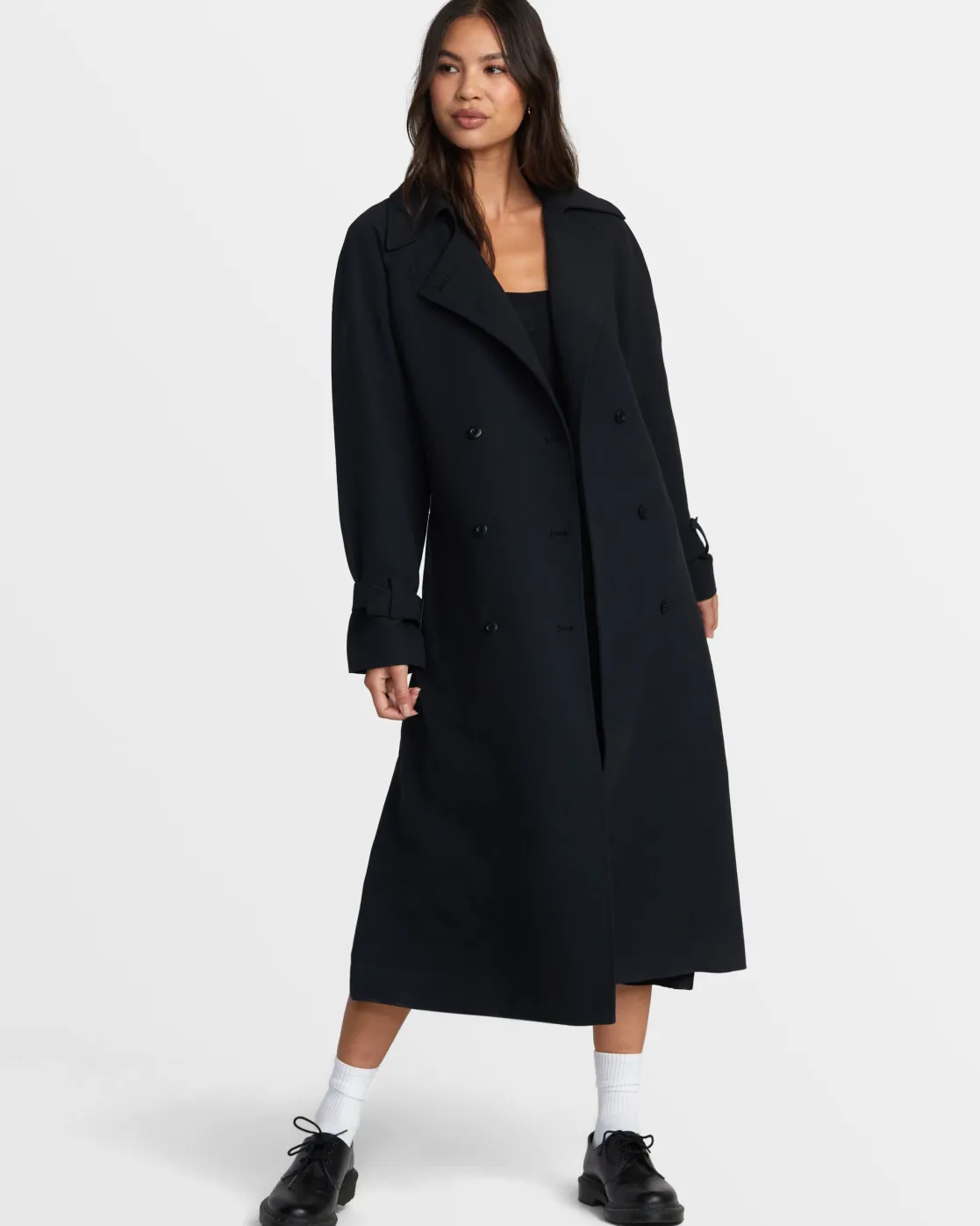 RVCA INVISIBLE MAN TRENCH COAT Black