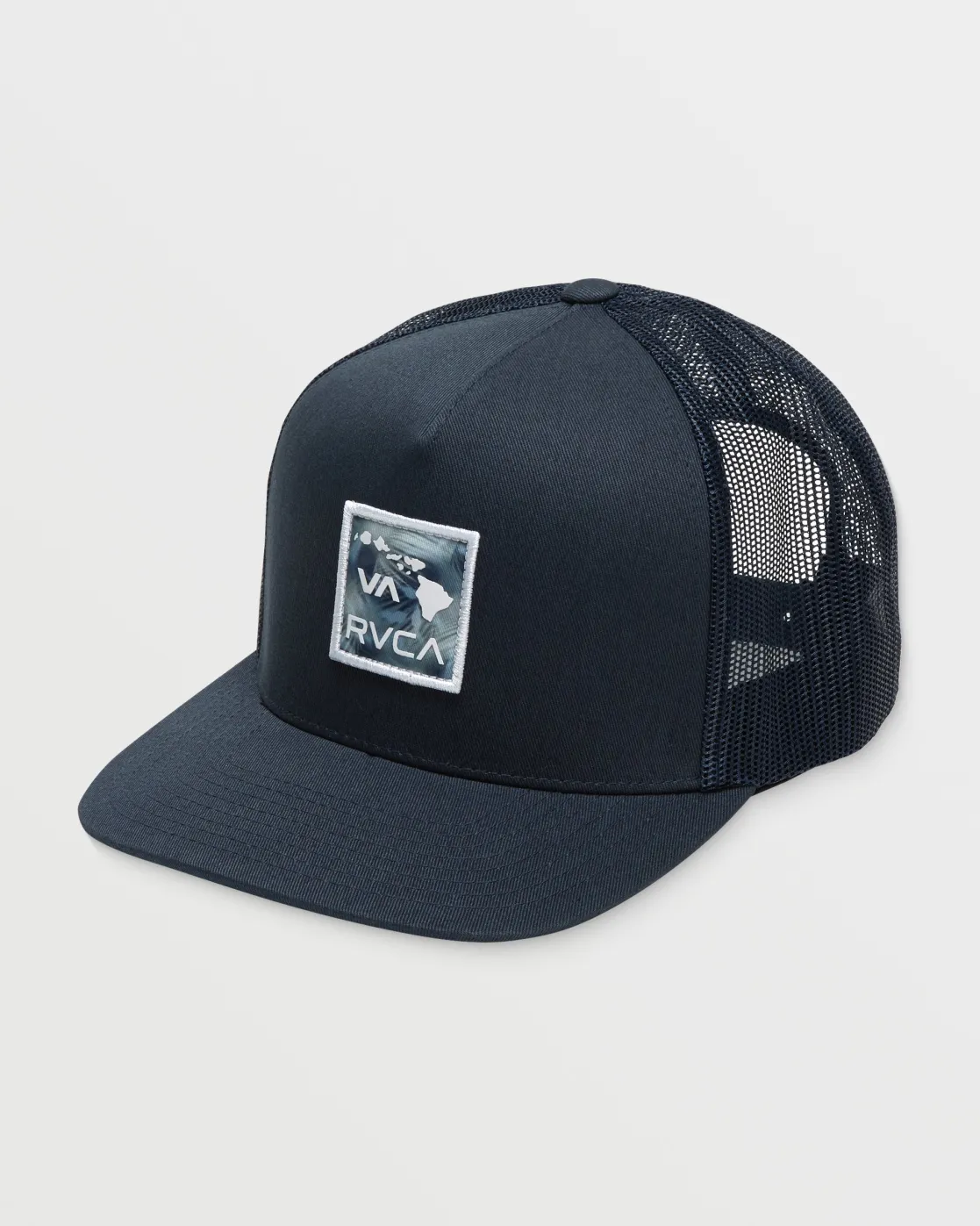 RVCA ISLANDS PATCH TRUCKER HAT Navy New