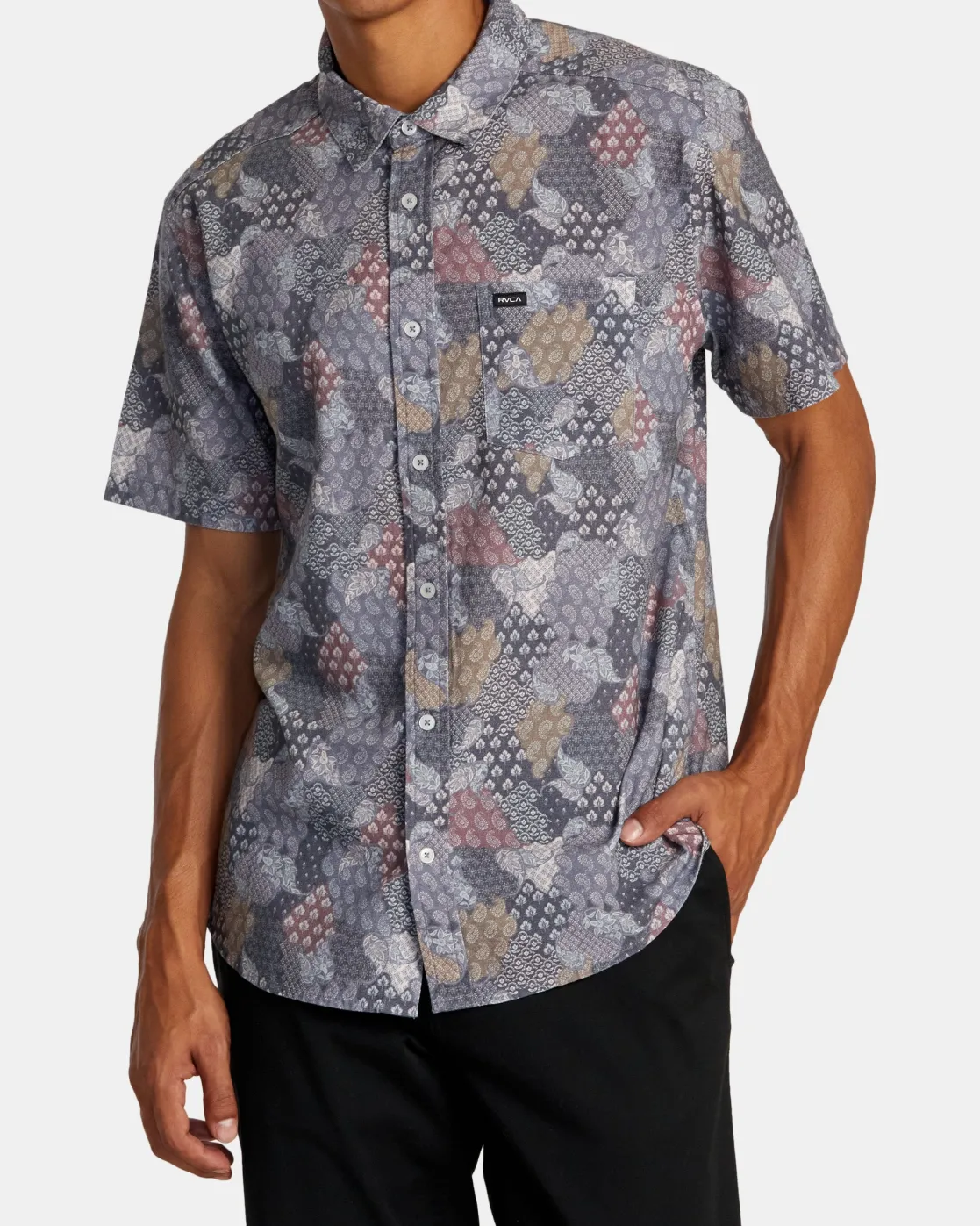 RVCA JBS SHORT SLEEVE WOVEN SHIRT Vintage Indigo Discount