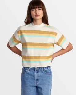 RVCA KINNEY MOCK NECK TEE Latte Best