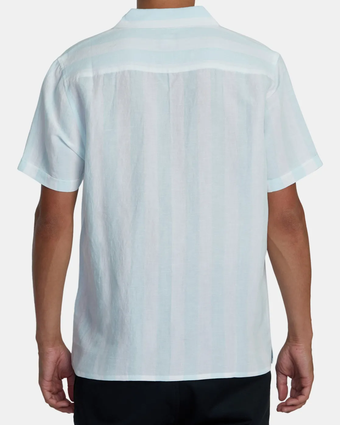 RVCA LOVE STRIPE SHORT SLEEVE SHIRT Light Blue Hot