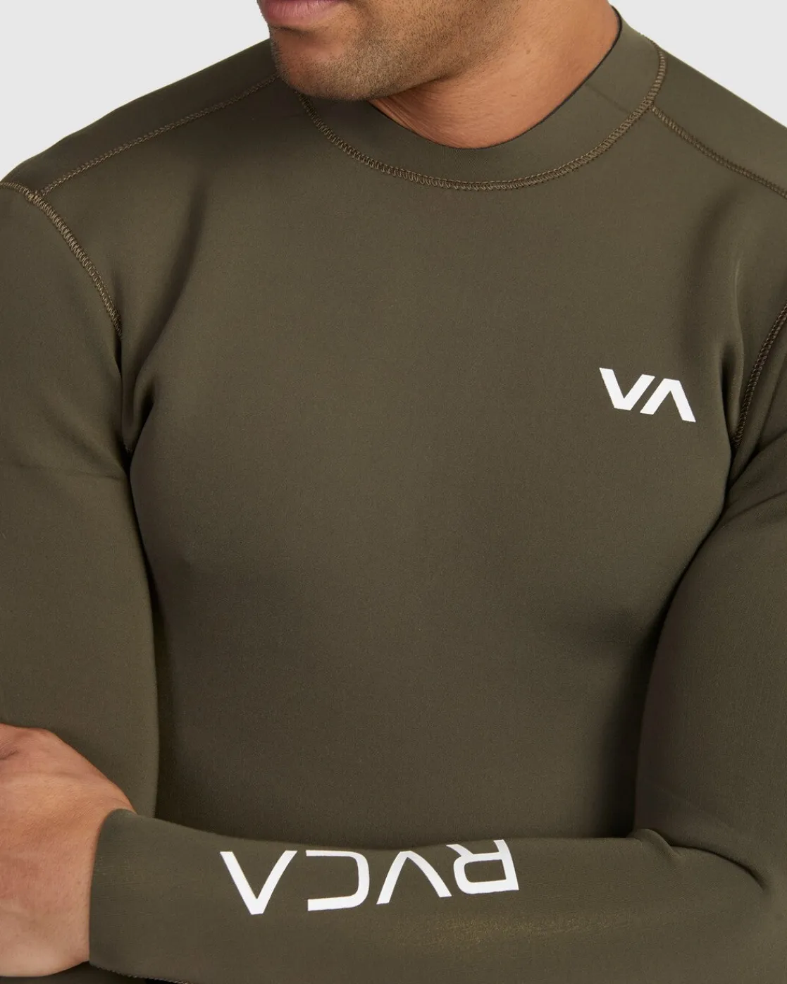 RVCA 2MM BALANCE BACK ZIP WETSUIT JACKET Olive