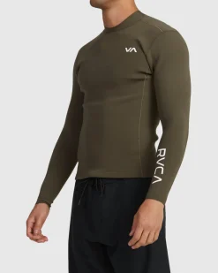 RVCA 2MM BALANCE BACK ZIP WETSUIT JACKET Olive