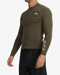 RVCA 2MM BALANCE BACK ZIP WETSUIT JACKET Olive