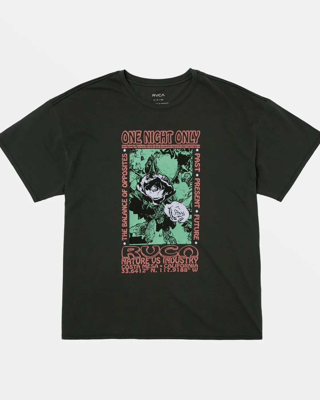 RVCA ONE NIGHT ONLY TEE Washed Black