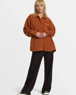RVCA POLAR BIRDIE SHACKET OVERSHIRT Mocha Bisque Sale