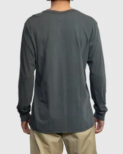 RVCA PTC PIGMENT LONG SLEEVE TEE Pirate Black Clearance
