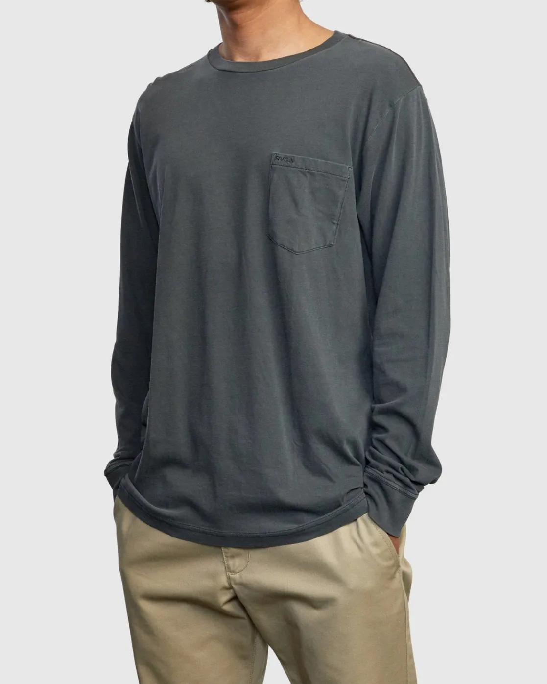 RVCA PTC PIGMENT LONG SLEEVE TEE Pirate Black Clearance