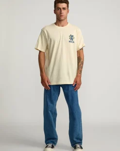 RVCA SERPENT SHORT SLEEVE TEE Silver Bleach New