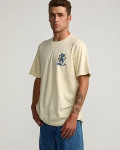 RVCA SERPENT SHORT SLEEVE TEE Silver Bleach New