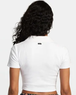 RVCA SELECTS CHASE POLO KNIT White New
