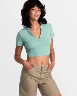 RVCA SELECTS CHASE POLO KNIT Green Haze Online