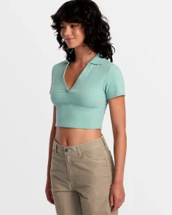RVCA SELECTS CHASE POLO KNIT Green Haze Online