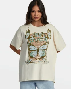 RVCA SOCIAL BUTTER FLY TEE Latte Discount