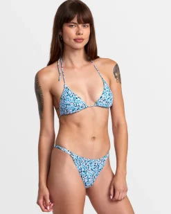 RVCA SPRINKLES DOUBLE STRAP SKIMPY BIKINI BOTTOMS Black Floral