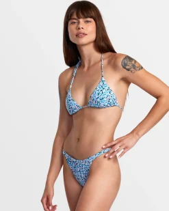 RVCA SPRINKLES DOUBLE STRAP SKIMPY BIKINI BOTTOMS Black Floral
