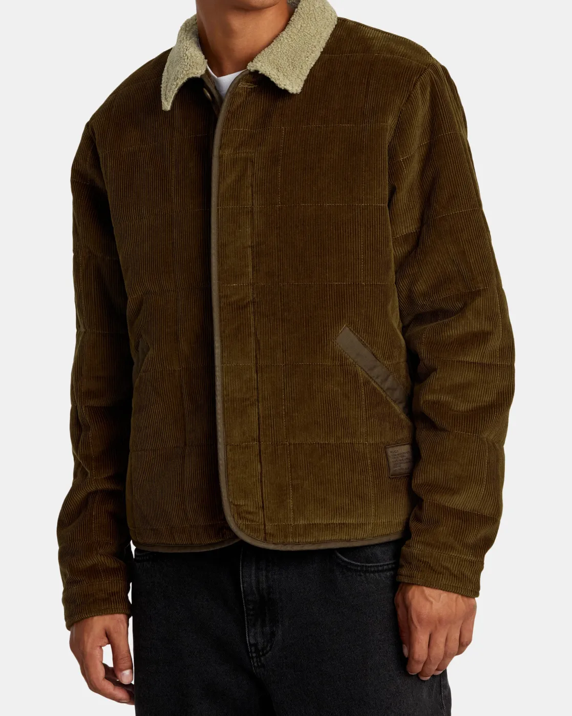 RVCA SURPLUS SHERPA PUFFER JACKET Chocolate New