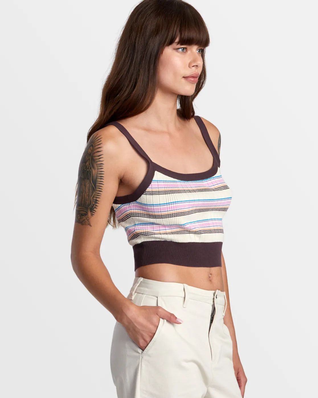 RVCA TATUM SWEATER TANK TOP New Plum Online