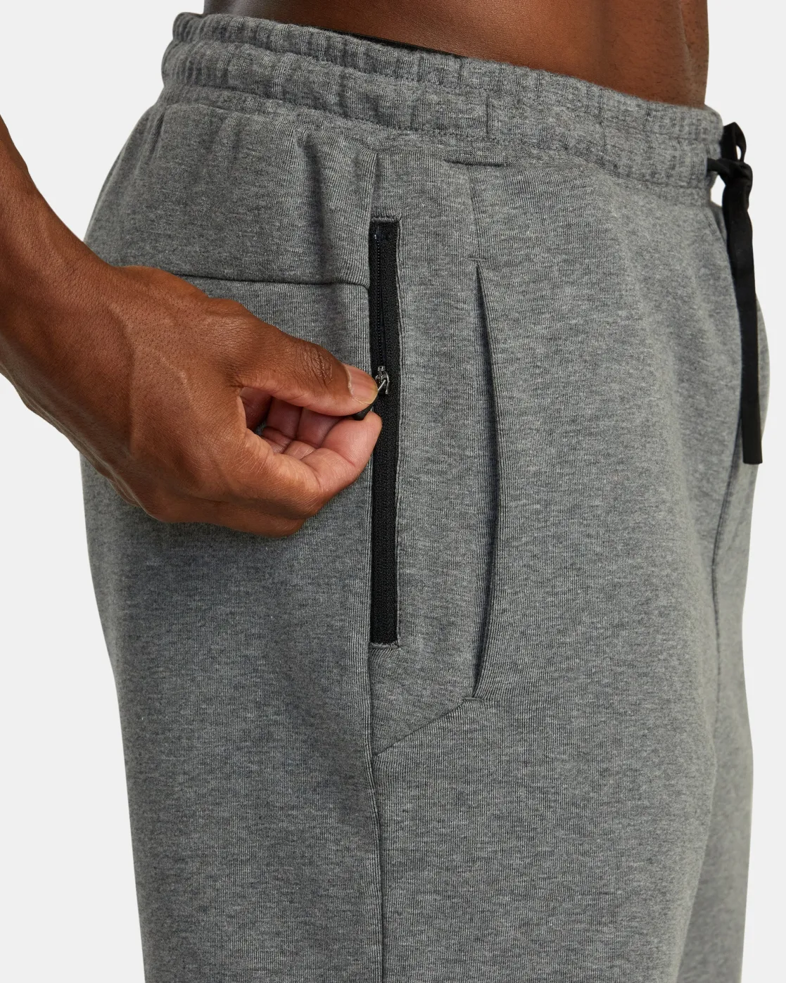 RVCA TECH FLEECE ELASTIC WAIST SHORTS Heather Grey Clearance